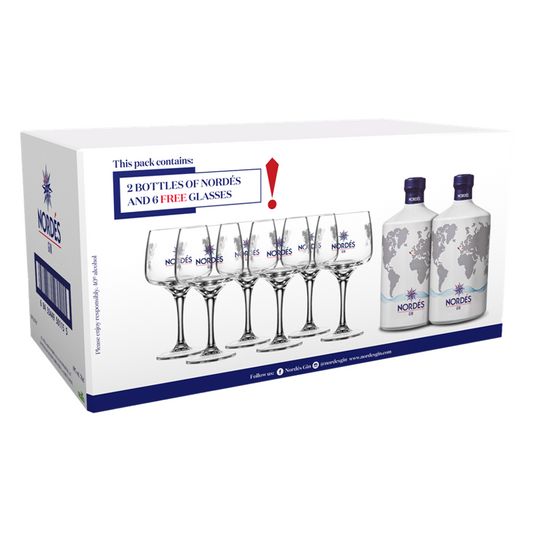 Nordes Gin Special Pack (2 Bottles + 6 Glasses)