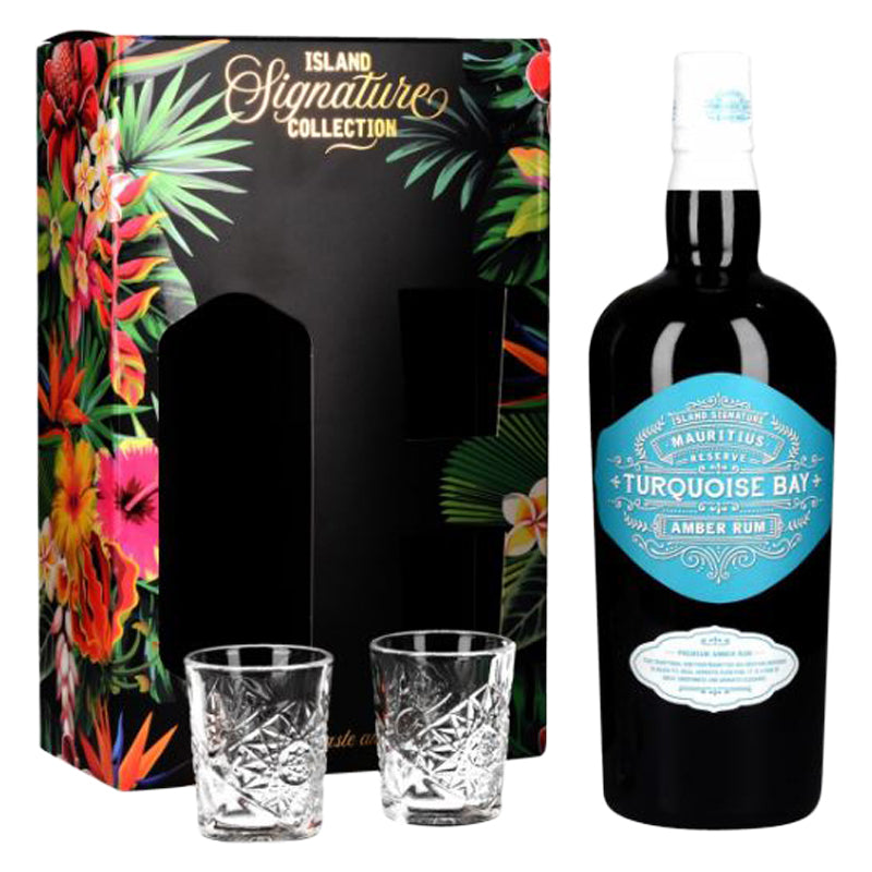 Turquoise Bay Amber Rum + 2 glasses